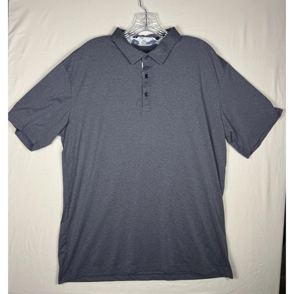 Swannies Polo Shirt Mens Large Gray Performance Stretch Golf Casual Short Sleeve